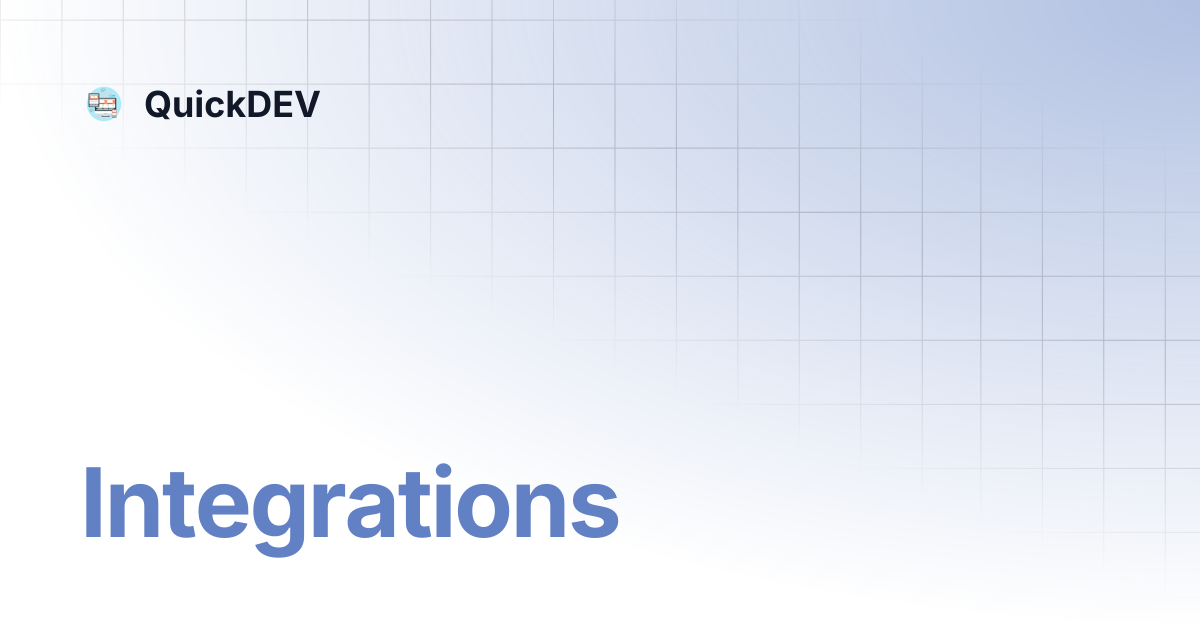 Integrations quickdev